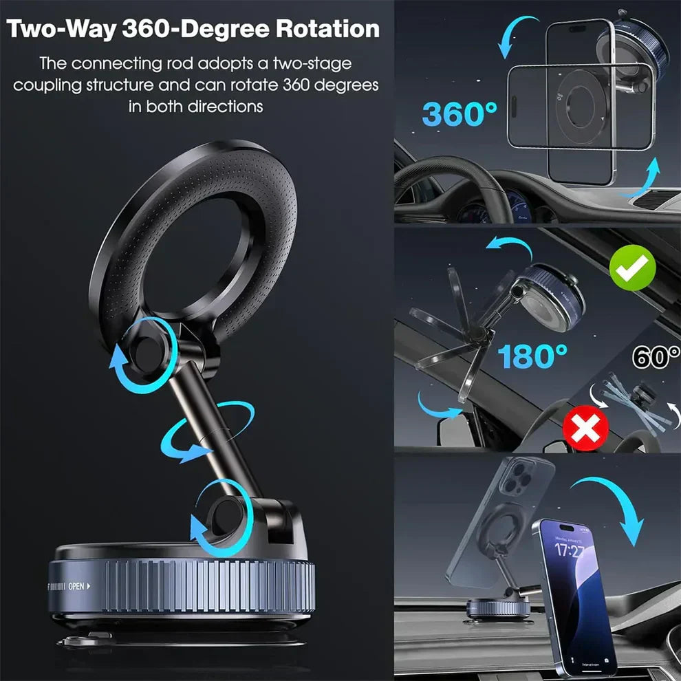 2026 Magnetic vacuum car phone holder 360 adjustable mount
