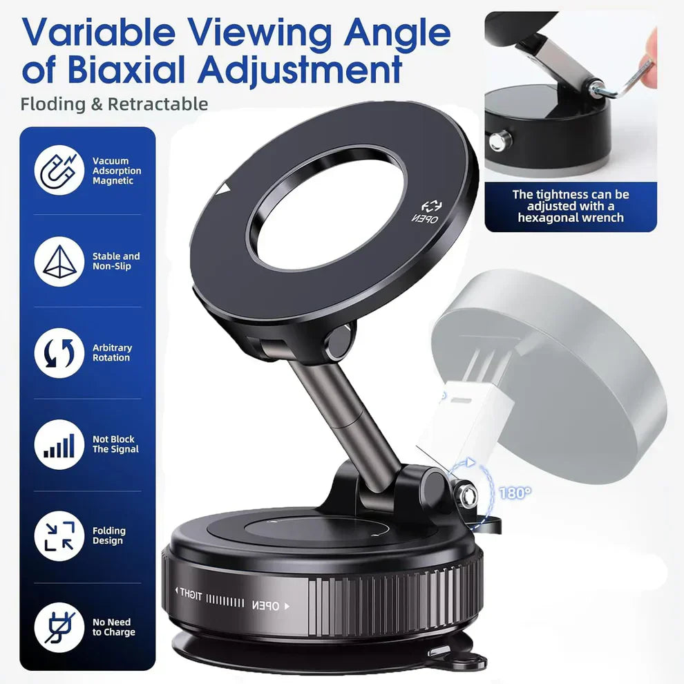 2026 Magnetic vacuum car phone holder 360 adjustable mount