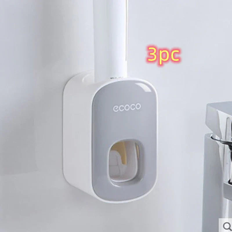Wall Mounted Automatic Toothpaste Holder Bathroom Accessories Set Dispenser